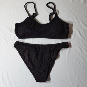 Black Ribbed Bikini